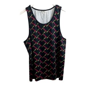 Trina Turk Mr Turk Parker Hurley Men's Swimwear Top Black & Pink-Size: Medium